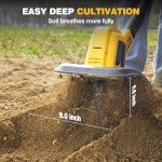 Alloyman 20V Cordless Garden Tiller and Cultivator