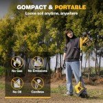Alloyman 20V Cordless Garden Tiller and Cultivator