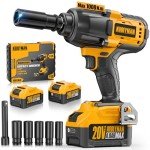 Powerful Cordless Impact Wrench with Batteries & Sockets