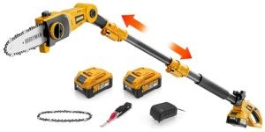 Alloyman 20V Cordless Electric Pole Saw with Batteries