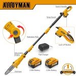Alloyman 20V Cordless Electric Pole Saw with Batteries