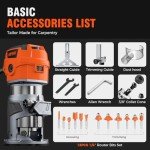Alloyman 8.5Amp Handheld Wood Router Kit