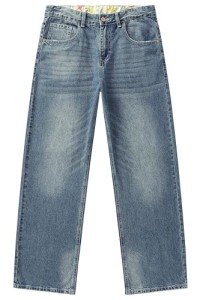 MZNBURAM Men's Wide Leg Jeans in Navy Blue