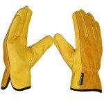 Heavy Duty Leather Work Gloves for Men and Women