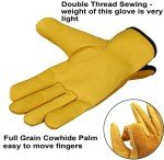 Heavy Duty Leather Work Gloves for Men and Women