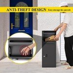 Lockable Outdoor Parcel Drop Box - Black