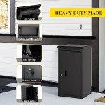 Lockable Outdoor Parcel Drop Box - Black