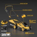 ZEGJAW 20V Cordless Electric Lawn Mower