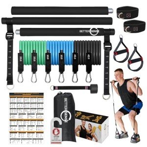 Adjustable Pilates Bar Kit with Resistance Bands
