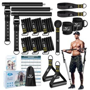 Portable Pilates Bar Kit with Resistance Bands