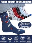 Funny Hockey Socks - 6 Pairs for Men
