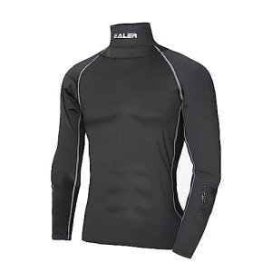 Men's Hockey Compression Long Sleeve Shirt with Neck Guard