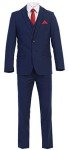 Stylish Men's Slim Fit Three-Piece Suit - Indigo Blue