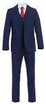 Stylish Men's Slim Fit Three-Piece Suit - Indigo Blue