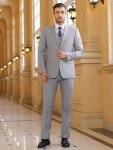 Light Grey 3 Piece Slim Fit Men's Suit Set