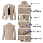 Aowdoy Men's Retro Herringbone 3-Piece Suit