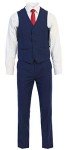 Stylish Men's Slim Fit Three-Piece Suit - Indigo Blue