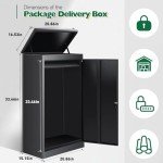 Extra Large Black Parcel Drop Box with Lock