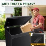 Extra Large Black Parcel Drop Box with Lock