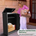 Extra Large Black Parcel Drop Box with Lock