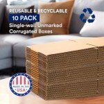 Medium Corrugated Cardboard Moving Boxes 10-Pack