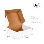 JOWLOT 20-Pack White Corrugated Shipping Boxes