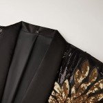 Homhous Men's Black Suit with Gold Accents