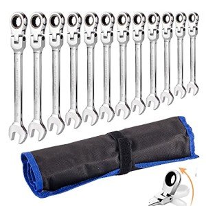 12-Piece Flexible Ratchet Wrench Set 8-19mm