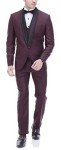 Tag 7 Men's Regular Fit Suit 38 Wine