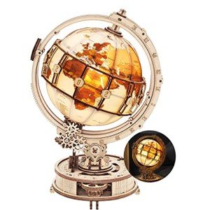 3D Wooden Puzzle Globe with LED Stand