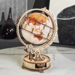 3D Wooden Puzzle Globe with LED Stand