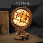 3D Wooden Puzzle Globe with LED Stand