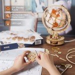 3D Wooden Puzzle Globe with LED Stand