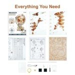 3D Wooden Puzzle Globe with LED Stand