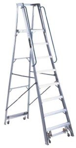 Louisville 8-Foot Aluminum Rolling Platform Ladder
