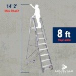 Louisville 8-Foot Aluminum Rolling Platform Ladder