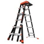 Adjustable Fiberglass Step Ladder - 6 to 10 ft