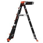 Adjustable Fiberglass Step Ladder - 6 to 10 ft