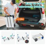 LEADALLWAY Adjustable Aluminum Step Stool Ladder