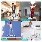 LEADALLWAY Adjustable Aluminum Step Stool Ladder