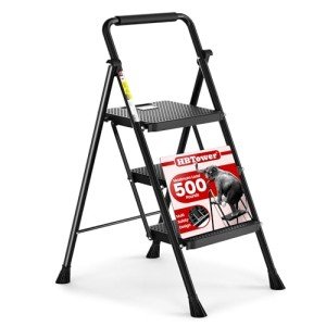 Compact Folding Step Ladder with Anti-Slip Pedal
