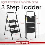 Compact Folding Step Ladder with Anti-Slip Pedal