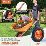 VEVOR 6 Cu. Ft. Garden Wheelbarrow Cart