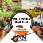 VEVOR 6 Cu. Ft. Garden Wheelbarrow Cart