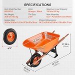 VEVOR 6 Cu. Ft. Garden Wheelbarrow Cart