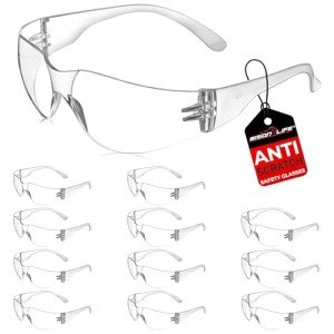 BISON LIFE Clear Safety Glasses - 12 Pack