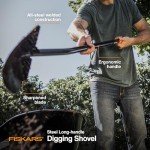 Heavy Duty Steel Garden Shovel with Straight Handle