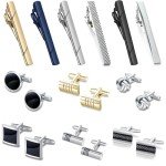 18-Piece Men's Tie Clip and Cufflinks Set