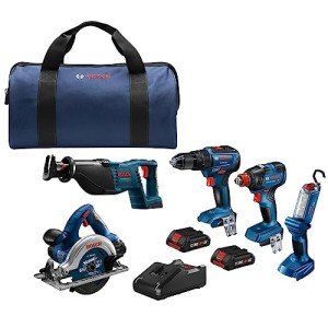 BOSCH 18V 5-Tool Combo Kit with Batteries