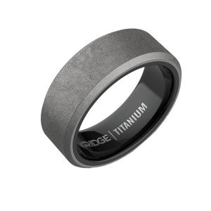 Ridge Stonewashed Titanium Comfort Fit Wedding Band